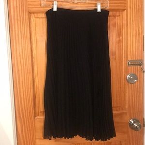 Topshop Pleated Sheer Midi Skirt